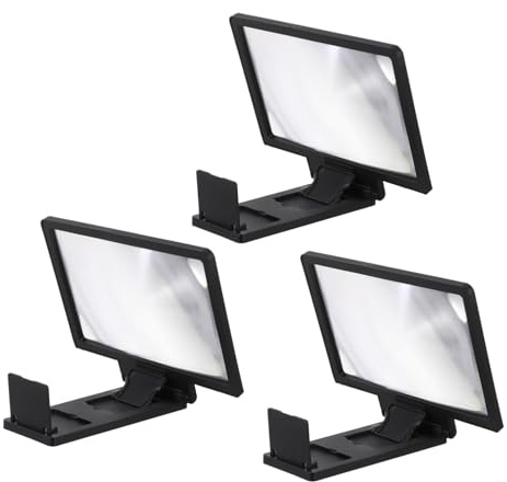 HAKIDZEL 3 PCS Phone Screen Magnifier with Adjustable Height Practical Mobile Phone Screen Enlarger for Clear Viewing Suitable for Elderly and Eye Protection Compatible with All Smartphones