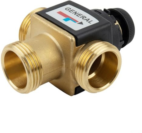 Valvola miscelatore termostatica a 3 vie, 3560 °C, DN20/DN25, con filettatura per sistemi a pavimento più riscaldamento domestico Hot Elite flusso d'acqua maschio (DN20)
