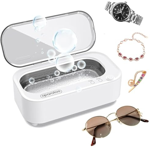Ultraschallreinigungsgerät für Brille, 48000Hz Hochfrequenz Ultraschallreiniger 350ML Professioneller Brillenreinigungsgerät Ultraschallgerät für Gold, Silber, Brillen, Uhren, Ringe,Zahnersatz sauber