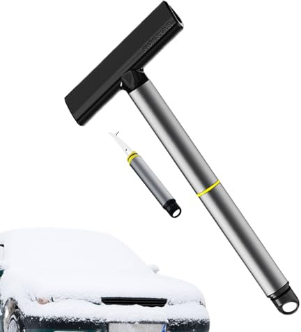 Pala De Nieve - Raspador Robusto, Deshielo Ergonómico, Herramienta De Deshielo Multifuncional | Raspador De Descongelación De Invierno Para Parabrisas Exterior, Limpieza De Camiones De Jardín, Ventana