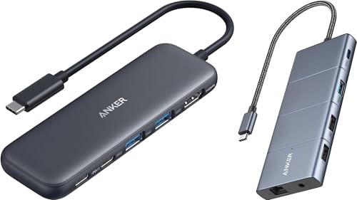 Anker USB C Hub, 5-in-1 USB C to HDMI Splitter with 4K Display, 1 x Powered USB-C 5Gbps & 2×Powered USB-A 3.0 5Gbps Data Ports & 11-in-1 (10Gbps,4K HDMI and DisplayPort)