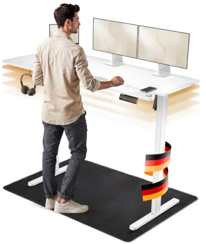 LUTIVO Foxtrot Höhenverstellbarer Schreibtisch elektrisch [JETZT NEU] | 120x60cm | Leiser Schreibtisch höhenverstellbar elektrisch | Elektrischer Schreibtisch mit Kabelversteck & OneTouch Profilen