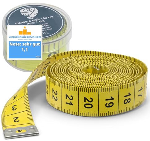 2 in 1 - Massband Maßband cm + INCH Schneidermaßband 150 cm in Aufbewahrungsbox