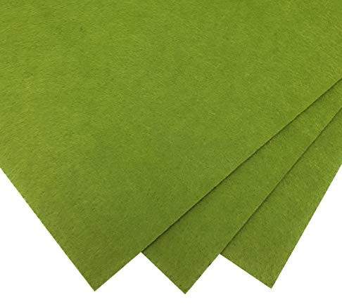 AYSIBOO - wirklich guter Bastelfilz - 4mm dick - 3 x Filzplatten (40 x 30 cm) - moos-gr?n - viele weitere Farben