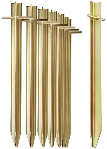 com-four® 8X Zelt-Heringe aus Stahl - Lange und robuste Erdnägel mit T-Profil für Camping und Outdoor - ideal für normalen und harten Boden