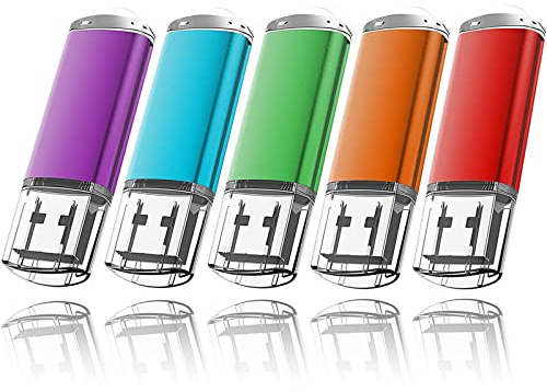 16 Go Cle USB 3.0, EASTBULL Clé USB Lot de 5 Flash Drive Stockage Mémoire Stick （Violet, Bleu, Vert, Jaune et Rouge） | Externe Flash Drive pour Ordinateur Télévision Autoradio pour Bureau de Travail Études