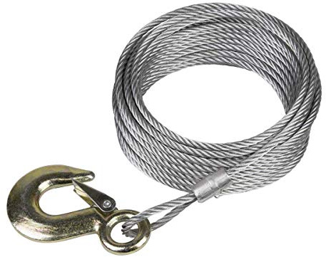 Sealey Winch Cable/Wire Rope Ø5.1mm x 10M 810kg Breaking Strength with Forged Hook - GWEC12