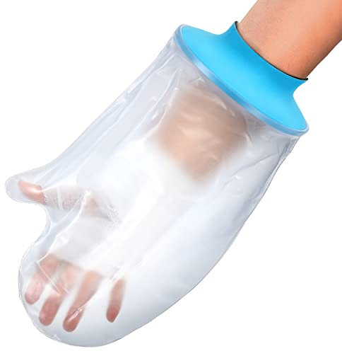 Asunby Waterproof Hand Cast Covers for Shower Adult Bath Watertight Wrist Wound Protector Resuable Bandage Sleeve Bags for Broken Hand, Wrist, Fingers, After Surgery Burns