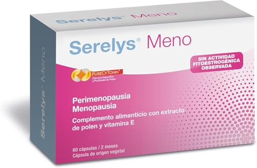 Serelys - Serelys Meno - Ayuda a combatir los Síntomas de la Perimenopausia y Menopausia - Contiene Extracto Cistoplasmático purificado de Polen y Vitamina E - 60 cápsulas