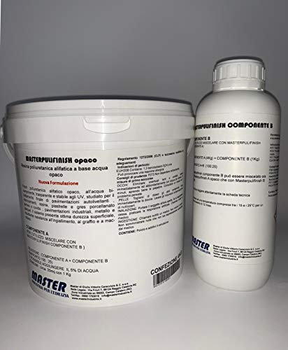 Vernice resina poliuretanica trasparente ultra opaca impermeabile per pavimenti da 5kg per 100mq