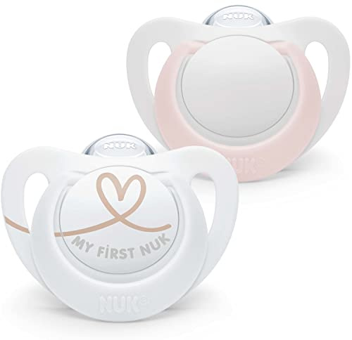 NUK Star-napp för nyfödda | 0–2 månader | BPA-fria silikonnappar | Rosa | 2 st.