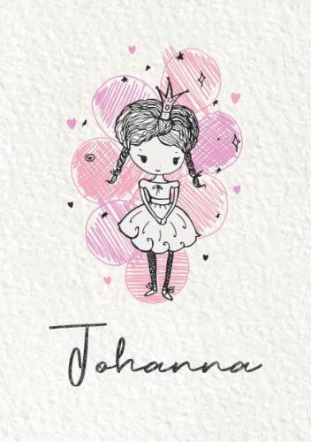 Johanna: Notizbuch A5 | Personalisierter vorname Johanna | Geburtstagsgeschenk für Frau, Mutter, Schwester, Tochter | Design: Kleine Prinzessin | 120 Seiten liniert, Kleinformat A5 (14,8 x 21 cm)