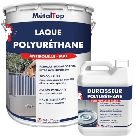 Metaltop - Laque Polyurethane Mat - Gris ardoise - RAL 7015-5 L - Laque de finition mate à 2 composants pour métal extérieur