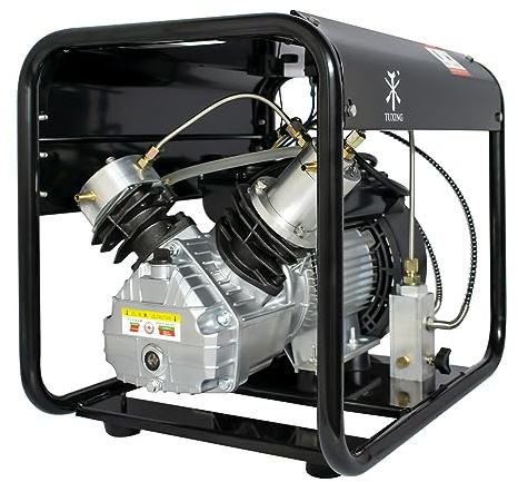 TUXING Compresor de aire 4500Psi PCP, bomba de alta presión de doble cilindro, rifles de aire Pcp de llenado, tanques de buceo 220V (TXED011)