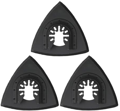 Fokelyi Multi Tool Sanding Pad, 3 Pcs 80MM Triangle Sanding Pads, Alloy Steel, Compatible with Most Power Tools
