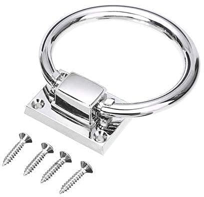 80mm Türgriff Ring glänzend Silber Drop Schrank Knopf Zugring Holz Türklopfer Stuhl zieht Griff für Tür Hardware Klopfer