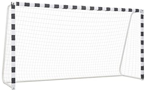 Leichtathletik-Fußballtor, 300 x 160 x 90 cm, Metall, Schwarz und Weiß, Sportartikel