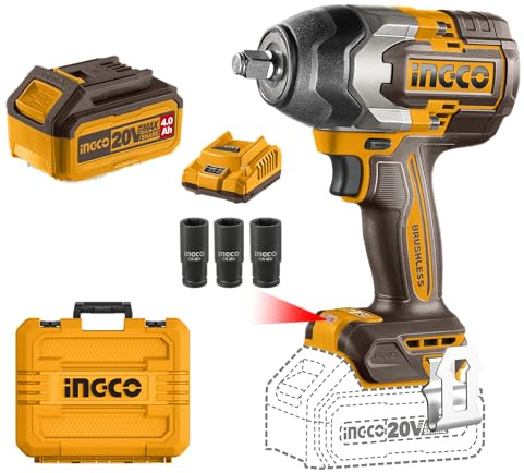 Ingco CHIAVE IMPACTO 850Nm 20V Caricatore e batteria non inclusi