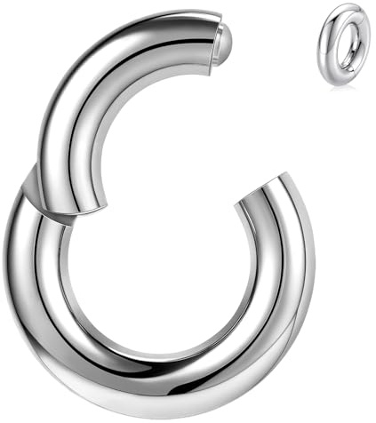 F136 Titan Nasenpiercing Septum Rings 2G 4G 6G 8G 10G 12G Groß Clicker | Piercing Ohr Helix Reifen Schwarz Lippenpiercing Ring Ear Gauge Nase Schmuck