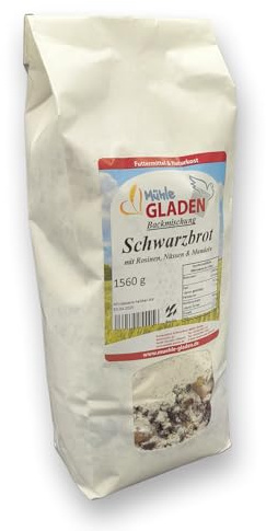 Schwarzbrot mit Nüssen, Mandeln & Rosinen - Backmischung 1560g - Selbstbacken mit Rezept