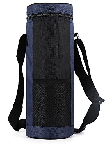 Bordhap Water Bottle Cooler Bag Universal Water Bottle Pouch High Capacity Insulated Cooler Bag Outdoor Camping Hiking,Dark Blue