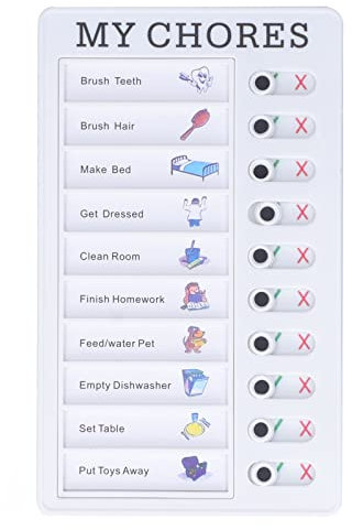 Grafico dei Lavori Domestici, Tabellone Per La Pianificazione Familiare Domestica, Tabellone Per Le Liste di Controllo in Plastica con 10 Liste di Cose da Fare in Cartoncino Staccabile, Per La (UN)