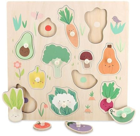 Vilac - Encastrement en Bois Les Légumes du Jardin - 2 Ans+, Multicouleur