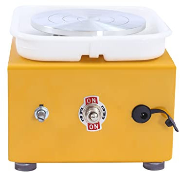 WDZCZDoo Töpferscheibe Elektrische, 24W Mini Töpferscheibe Töpferset Drehscheibe 2000RPM mit Abnehmbares Becken für Schulkeramikunterricht, Töpferbar, 10 cm Turntable
