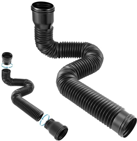 Catch Basin Downpipe Extension Set, 150cm Circular Extendable Rain Gutter Downspout, Extra Flexible Pipe Set, Catch Basin Downspout for Lawns, Cement Floors, Landscaped Areas, Yards, 1PCS