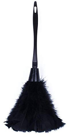 HVVENTY 1 plumeau à dinde tendance avec poignée en plastique noir outil de nettoyage (noir) 35 cm