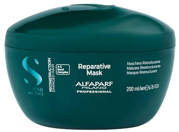ALFAPARF MILANO Semi di Lino Reconstruction Reparative Mask - Color Safe Deep Conditioning Hair Mask - Damaged Hair Repair - For Medium to Thick Hair- Vegan Formula (6.88 oz)