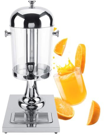 Dispensador De Bebidas, Dispensador De Bebidas Transparentes, Cerveza, Agua, Jugo, Bebidas FríAs, CóCteles, Ponche, MáQuina Dispensadora De Bebidas De Acero Inoxidable,Silver-Single