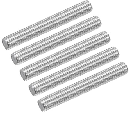 uxcell 10Pcs M8 x 60mm Fully Threaded Rod 304 Stainless Steel Right Hand Threads Bar Studs for Anchors Bolts, Clamps, Hangers and U-Bolts, 1.25 Thread Pitch