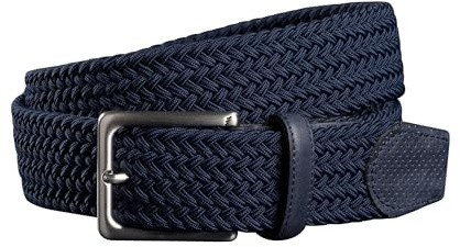 FENIX Stretchgürtel für Herren und Damen BIRDIE Midnight Blue Größe S, Elastischer Gürtel, Flechtgürtel, 40mm breit, designed in Deutschland, Gürtel für Golf, Sport und Alltag, Stoffgürtel