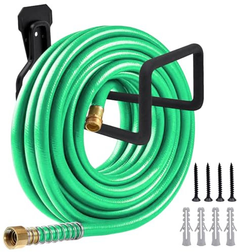 Griwuut 2 Pack Garden Hose Holder, Tough Metal Wall Mount Hose Hook Hanger, Water Hose Pipe Holder for Garden, Hose Reel Hose Hooks for Outside Yard