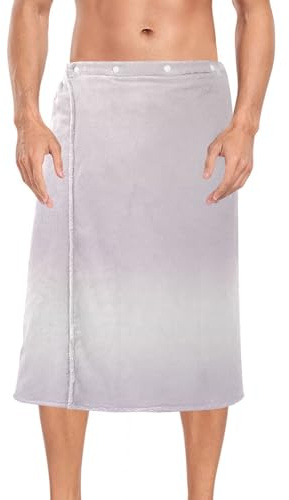 Toalla de felpa color gris y rosa degradado, forro polar coral, falda de sauna de 60 x 28 pulgadas para dormitorio universitario, toalla de sauna para hombre