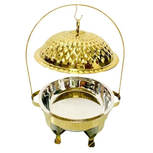 Ayztantine Set Buffet scaldavivande Piatto da Buffet Gold Chafing 4,5L Scaldavivande Buffet Chafing Dish Gold Chafing Dish for Catering(4.5L Gold)