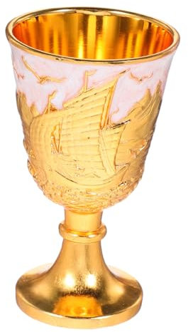 GLEAVI Elegante Copa De Vino Vintage Con Grabado Intrincado. Cáliz Multifunción Para Vino Tinto, Licor Y Celebraciones Festivas.