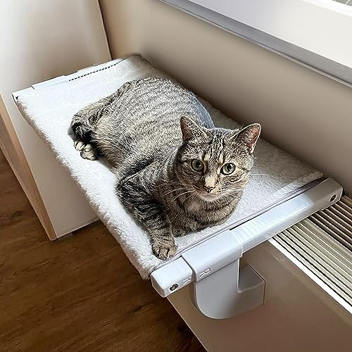 GUUSII HOME Katzenliege Balkon Fensterhängematte für Heizung 62 * 34.5cm Heizkörper Hängematte für Katzenfenster Katzen Fensterliege Fensterplätze Katzenbett Fensterbank Fensterliegeplatz (M)