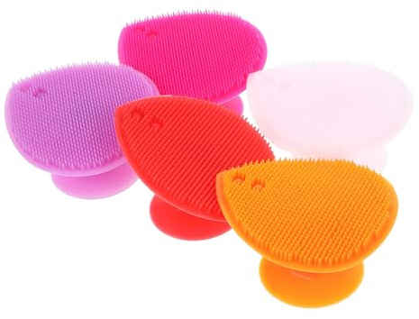 EXHUMKY 5stücke Herzförmige Silikon-babybürste Sanfte Kopfhaut-massagebürste Für Babypflege Ergonomisches Design Doppelseitige Verwendung Fördert Die Durchblutung
