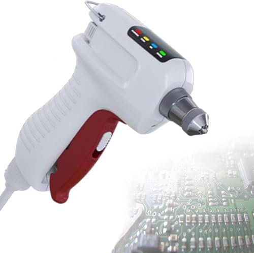 Pistola de aire ionizante antiestática de mano con alarma, eficiente removedor de polvo y estática para reparación electrónica industrial, compatible con compresor de aire
