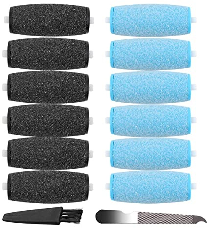 Kinoco 14 Pièces Rouleaux de Remplacement Compatible avec,Pierre Ponce Recharge Rapeuse Electrique, pour Pedicure Pied Electrique, Rape Pieds