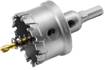 Aohhy 50mm Lochsäge Hartmetall Bohrer, Professional TCT Metall Bohrer für Edelstahl, Kunststoff, Messing, Eisen, Aluminium
