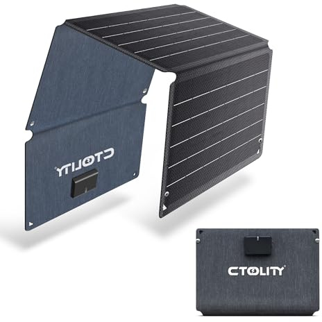 Ctolity 36W Tragbar Solarladegerät, Solarpanel Faltbare Schnelles Aufladen 18W mit 2 Ausgänge(1 USB +1 USB A), wasserdichtes Faltbar Solarpanel für Handys, Power Bank, Tablet, Camping, Wandern, RV