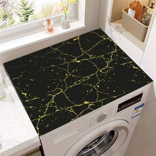 Highdi Marbre Colorées Housse de Protection pour Machine à Laver Top,Coussin de Machine à Laver Antidérapant Housse de Machine à Laver pour Machine à Laver Ou Sèche-Linge (Noir,30x40cm)