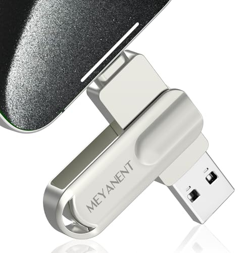 MEYANENT 256GB Speicherstick für Phone/Pad/Android/Mac/PC. | USB Stick Externer Speicher für Fotos und Videos, 3 in1 Speicherstick Das Metallmaterial Keine APP