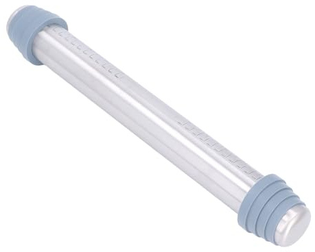 generic Rouleau à Pâtisserie en Acier Inoxydable avec 4 Anneaux de Guidage en Silicone, Outil de Cuisson de Cuisine Antiadhésif et Antidérapant pour, Pizza, Pâtisserie, Contrôle