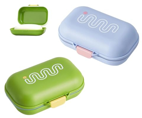 CHSEROK 2 Pièces Boite a Savon Voyage, Portable Boite Savon Solide, Étui Rangement à Savons avec Couvercle, Vert et Bleu, pour Maison, Voyages, Salle de Sport