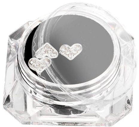 VILLCASE Zahn aus Zinklegierung und Imitationsrhinestone Strasssteine Herzförmige 1 Kasten Zahndekor mit Benutzerfreundlicher Anwendung für Selbstgemacht Zahnschmuck Unisex
