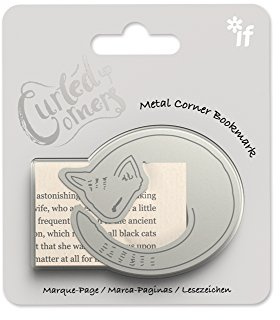 IF Curled Up Corner Metal Animal Bookmark - Cosy Cat, 36501
